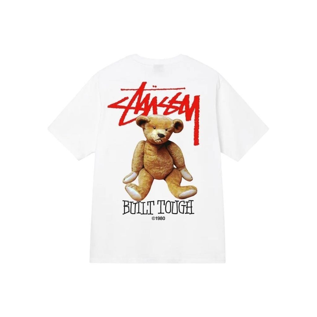  Áo Stussy [Unisex] - Built Tough Bear - White 