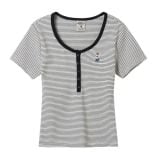  Áo Thun WHOAU [Nữ] - Steve Ribbed Henry Neck - WHRAG2452F 