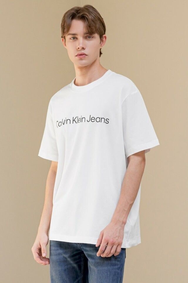  Áo Thun CALVIN KLEIN [Unisex] - Playera Logo Hombre Azul - 4RAB810 