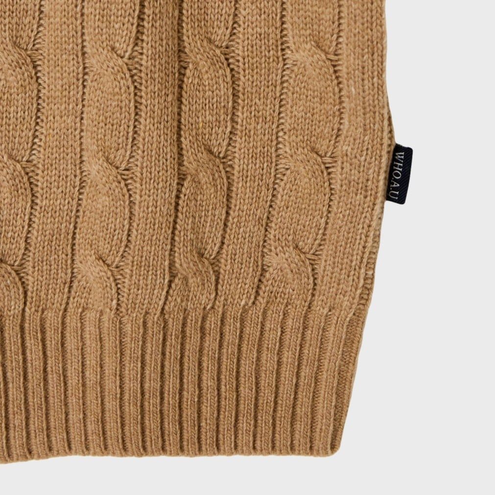  Áo Len Whoau - Steve Cable V-neck Pullover - WHKAG4922F 