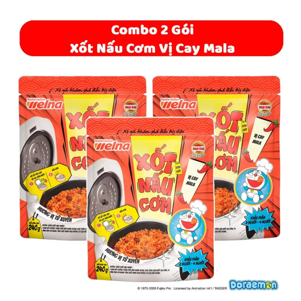 Combo 3 Gói Xốt Nấu Cơm Nisshin Seifun Welna