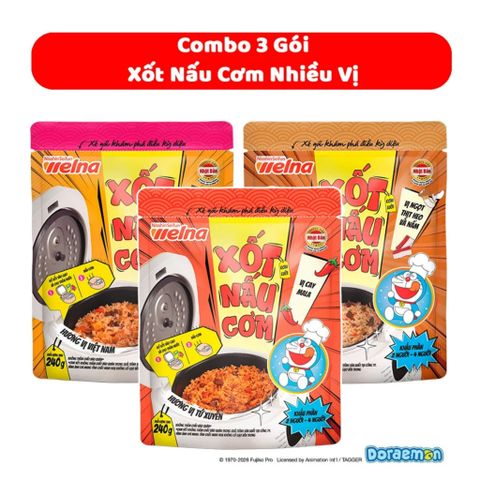  Combo 3 Gói Xốt Nấu Cơm Nisshin Seifun Welna 