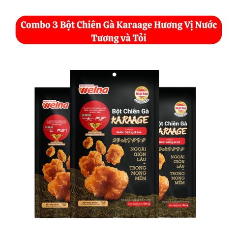  Combo 3 Gói Bột Chiên Gà Karaage Hương Vị Nước Tương và Tỏi 100g 