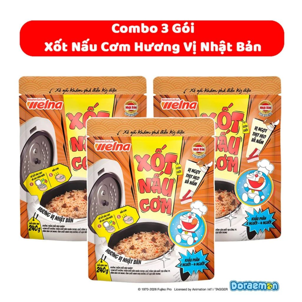 Combo 3 Gói Xốt Nấu Cơm Nisshin Seifun Welna