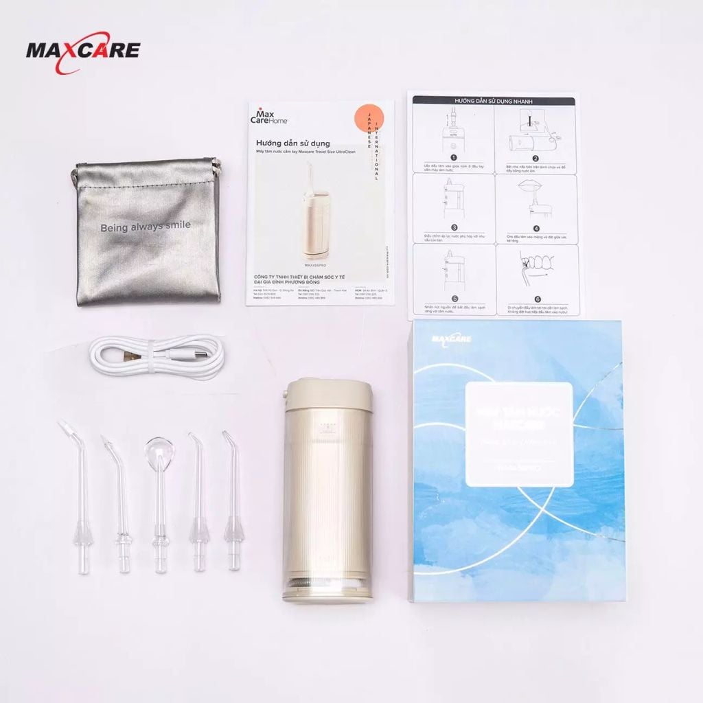 Máy tăm nước cầm tay Maxcare Travel Size UltraClean Max456Pro