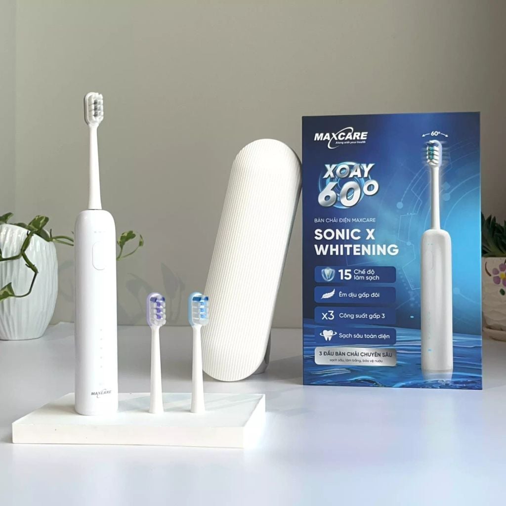 Bàn chải điện Maxcare Sonic X Whitening xoay 60 độ