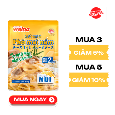  Xốt Mì Ý Phô Mai Nấm 