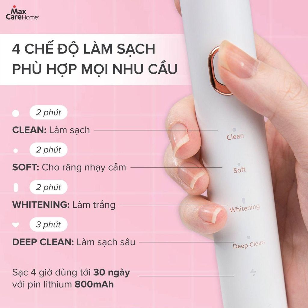 Bàn chải điện làm sạch sâu Maxcare Hera Whitening SE
