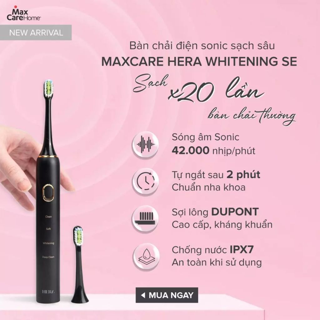 Bàn chải điện làm sạch sâu Maxcare Hera Whitening SE