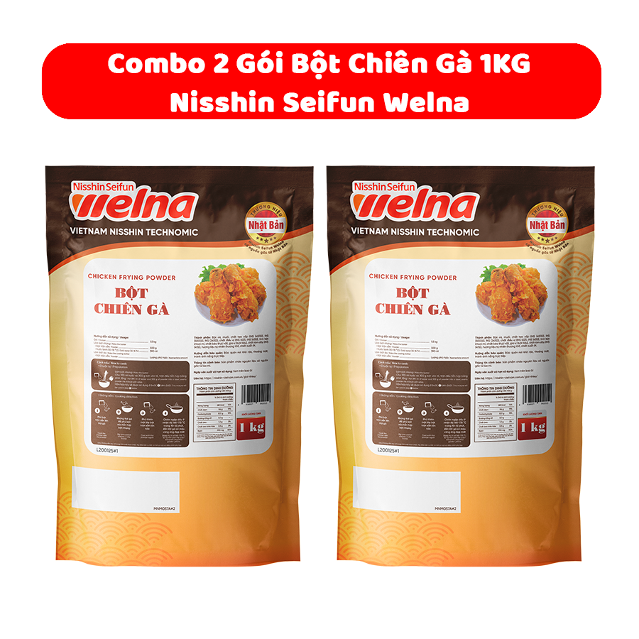 Combo 2 Gói Bột Chiên Gà 1KG Nisshin Seifun Welna