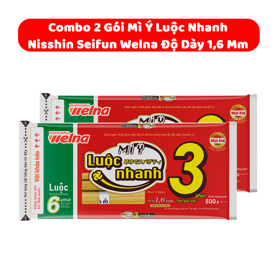 Mì Ý Luộc Nhanh Độ Dày 1,6 Mm Nisshin Seifun Welna