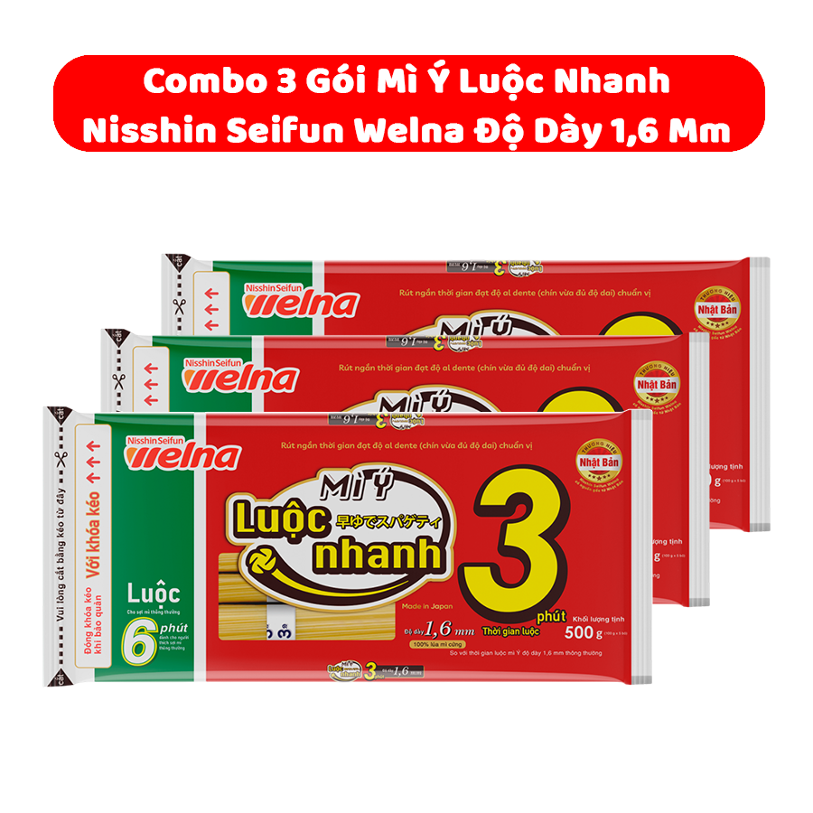 Mì Ý Luộc Nhanh Độ Dày 1,6 Mm Nisshin Seifun Welna
