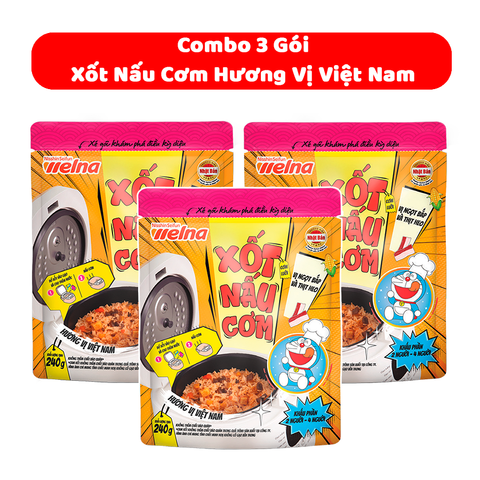  Combo 3 Gói Xốt Nấu Cơm Nisshin Seifun Welna 