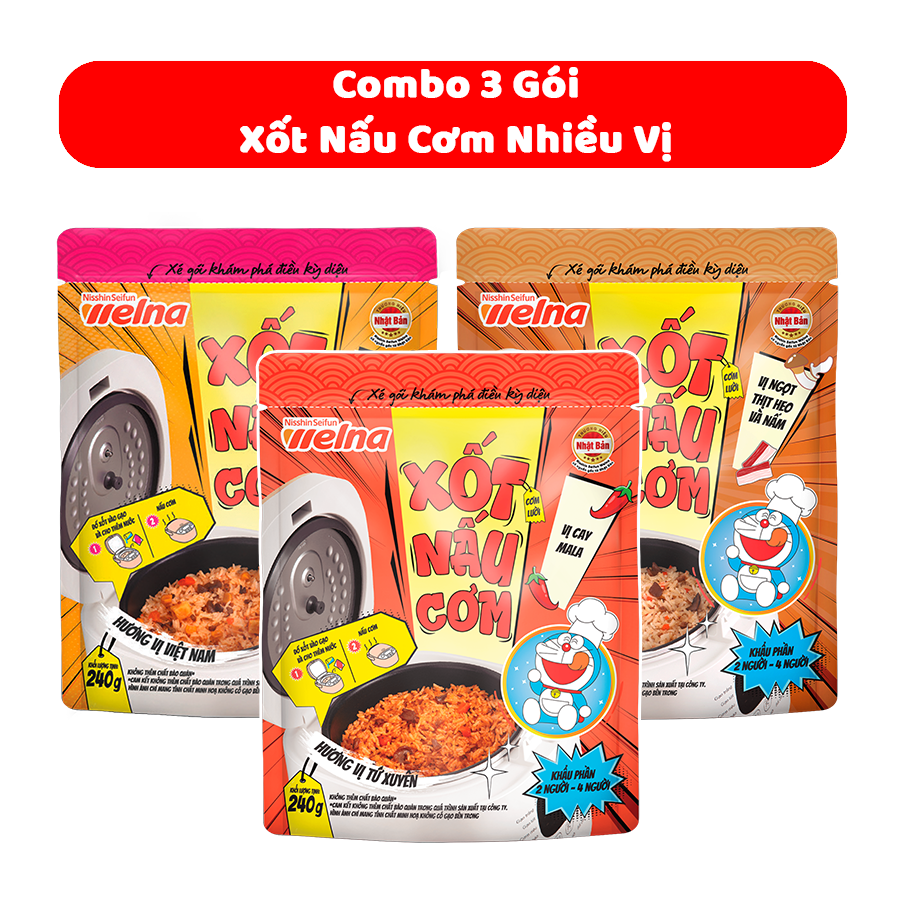 Combo 3 Gói Xốt Nấu Cơm Nisshin Seifun Welna