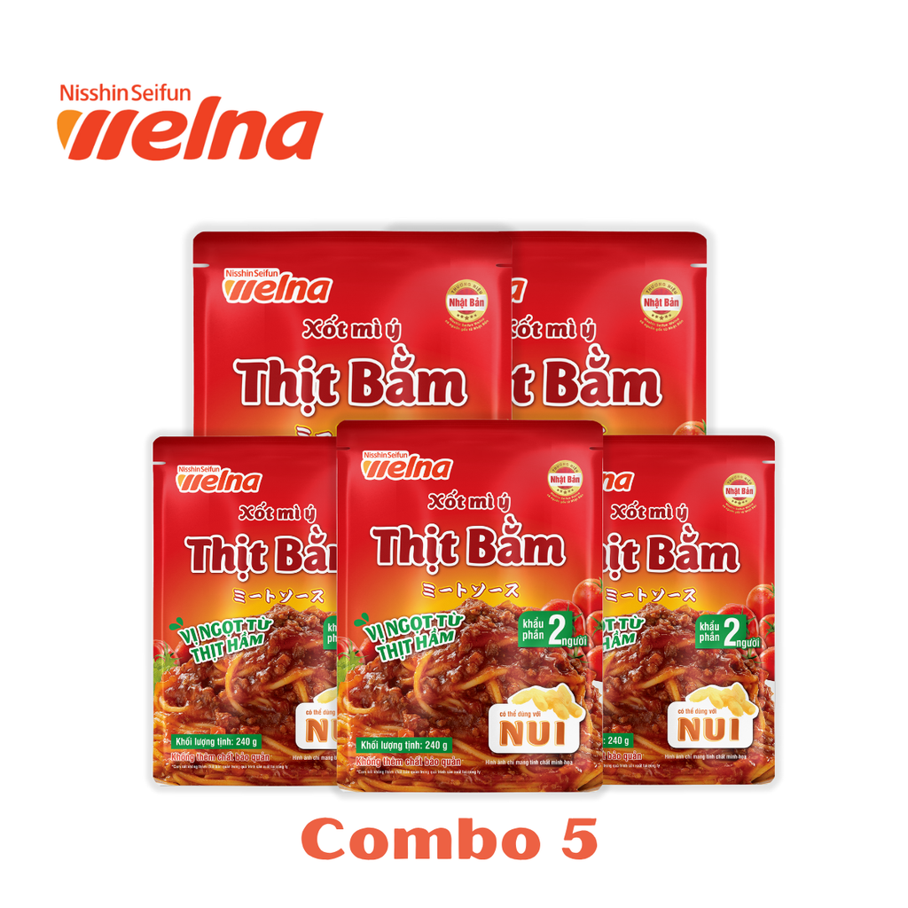 Combo 5 Gói Xốt Mỳ Ý Và Xốt Nấu Cơm Nisshin Nhiều Vị