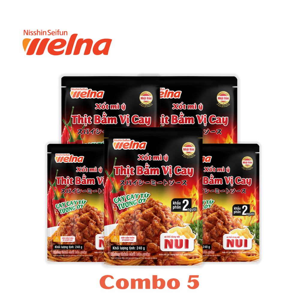 Combo 5 Gói Xốt Mỳ Ý Và Xốt Nấu Cơm Nisshin Nhiều Vị