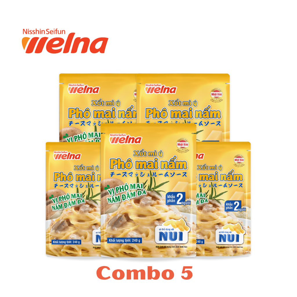 Combo 5 Gói Xốt Mỳ Ý Và Xốt Nấu Cơm Nisshin Nhiều Vị