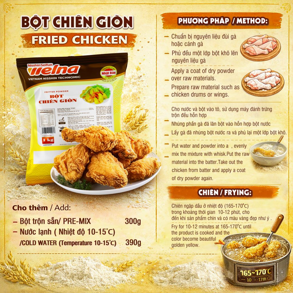 Bột Chiên Gà 1KG Nisshin Seifun Welna
