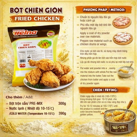  Bột Chiên Giòn 1KG Nisshin Seifun Welna 