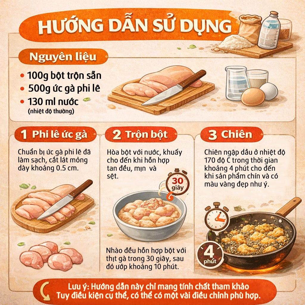 Combo 3 Gói Bột Chiên Gà Tempura Hương Vị Nước Tương và Gừng 100g