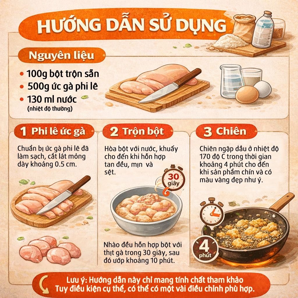Combo 5 Gói Bột Chiên Gà Tempura Hương Vị Nước Tương và Gừng 100g