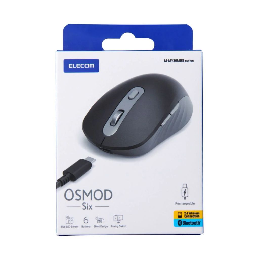 Chuột không dây Bluetooth Elecom Osmod 6 M-MY35MBS - Màu Đen | Blue Led, Pin Li-ion