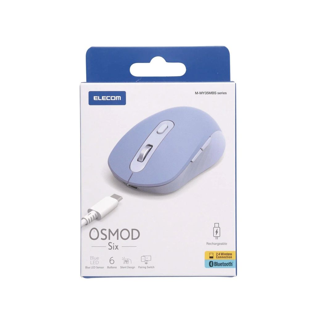 Chuột không dây Bluetooth Elecom Osmod 6 M-MY35MBS - Màu Xanh | Blue Led, Pin Li-ion