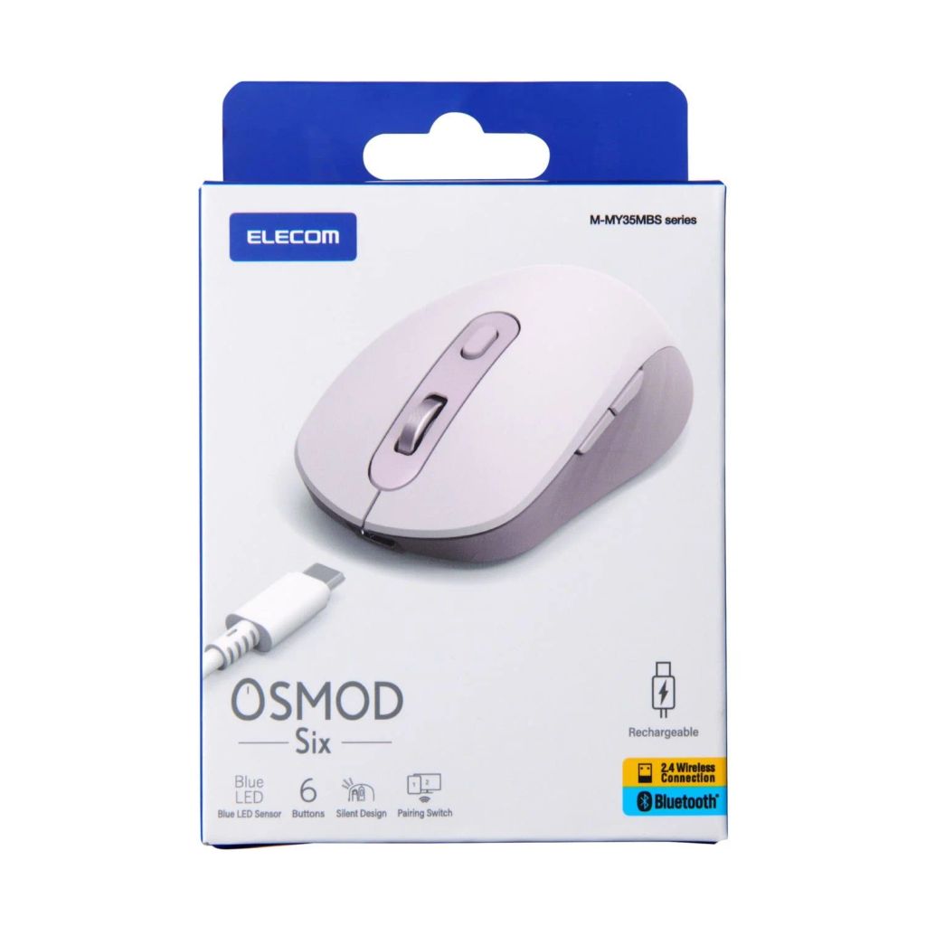 Chuột không dây Bluetooth Elecom Osmod 6 M-MY35MBS - Màu Hồng | Blue Led, Pin Li-ion