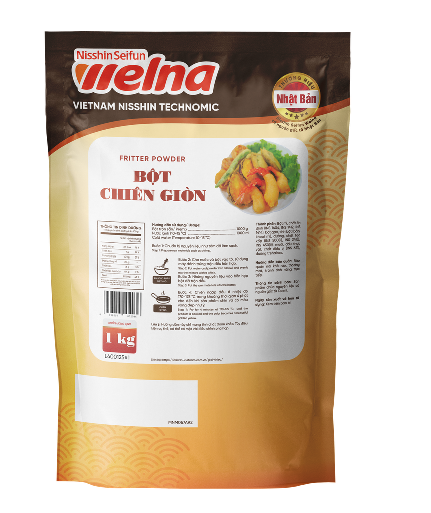 Combo 2 Gói Bột Chiên Giòn 1KG Nisshin Seifun Welna