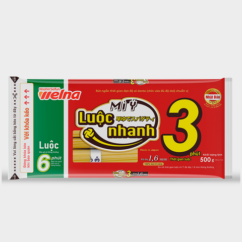  Combo 2 Gói Mì Ý Luộc Nhanh Độ Dày 1,6 Mm Nisshin Seifun Welna 