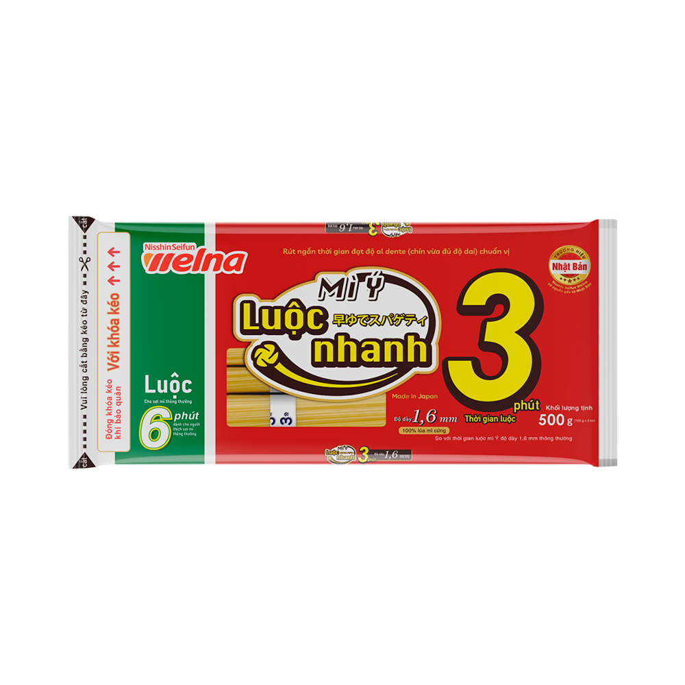 Mì Ý Luộc Nhanh Độ Dày 1,6 Mm Nisshin Seifun Welna