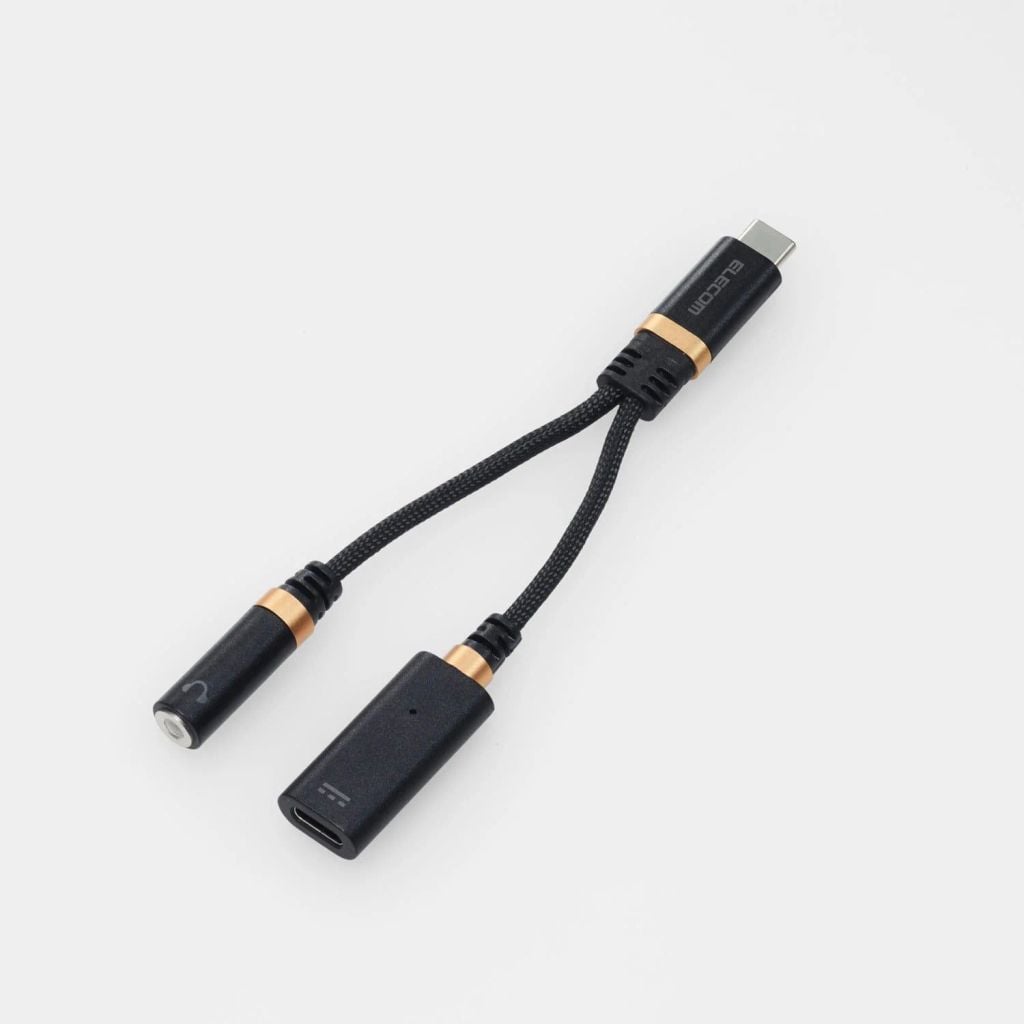 Cổng chuyển đổi Audio Elecom MPA-C35DS | Type-C to Type-C + Jack 3.5mm, Hỗ trợ DAC, PD27W