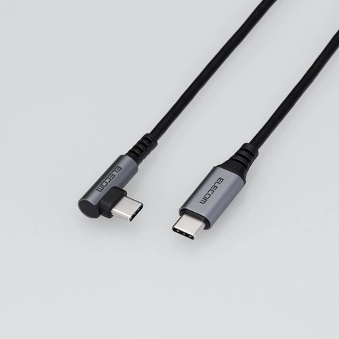  Cáp sạc nhanh C to C Elecom MPA-CCL12NBK | PD60W, Đầu nối L, Dây dù, 5 lớp siêu bền, Dài 1.2m 