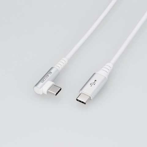  Cáp sạc nhanh C to C Elecom MPA-CCL20NWH | PD60W, Đầu nối L, Dây dù, 5 lớp siêu bền, Dài 2.0m 