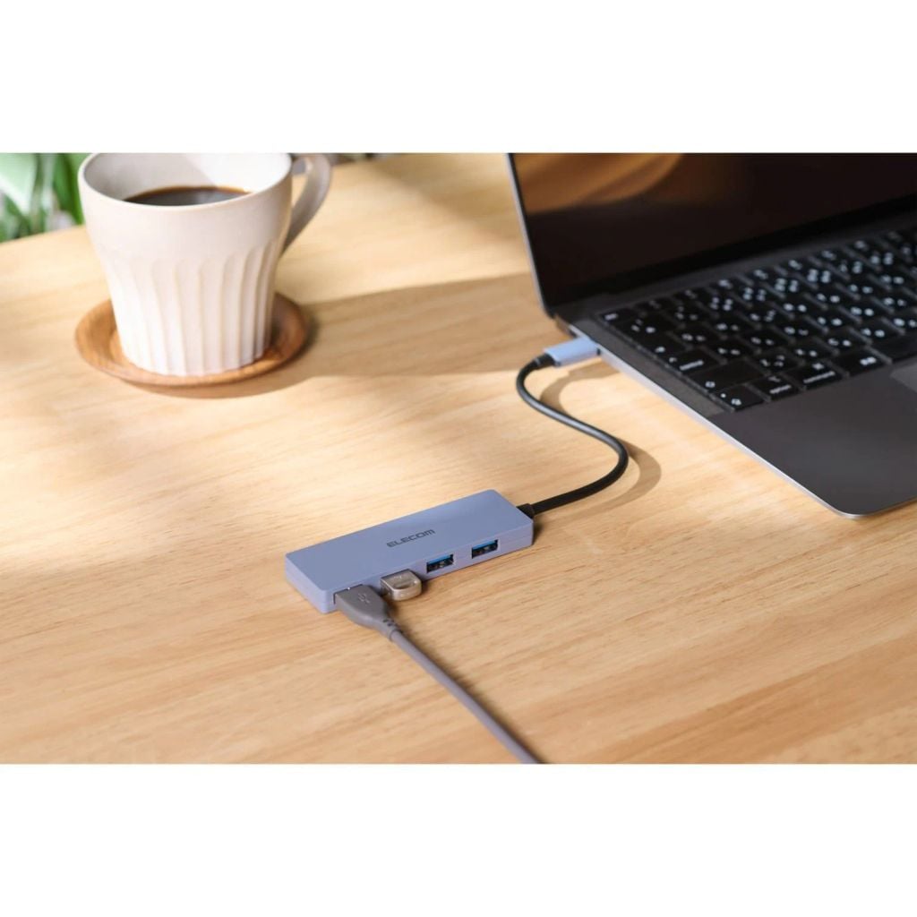 Hub chuyển đổi Elecom U3HC-H040NV | 4 USB-A, USB 3.2 (Gen 1), 15cm