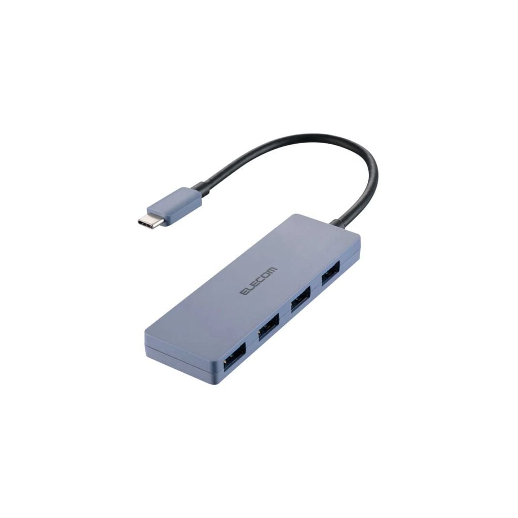 Hub chuyển đổi Elecom U3HC-H040NV | 4 USB-A, USB 3.2 (Gen 1), 15cm