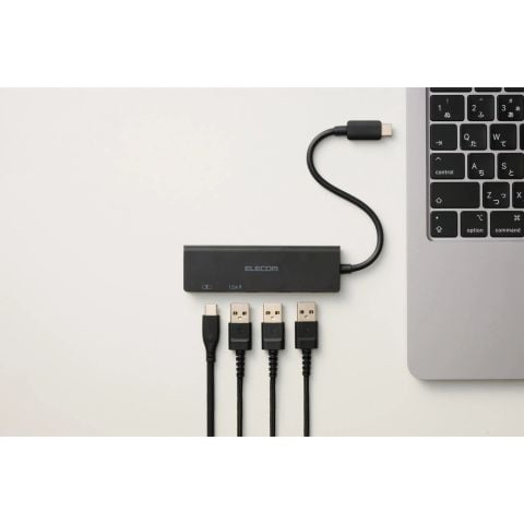  Hub chuyển đổi Elecom U3HC-H040PBK | 1 USB-C + 3 USB-A, USB 3.1 (Gen 1), PD100W 
