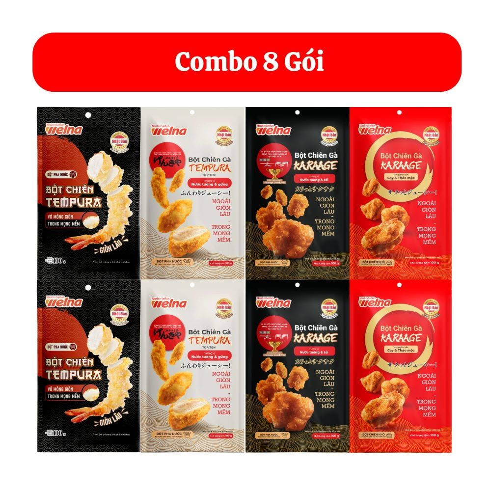Combo 8 Gói Bột Chiên Nisshin Seifun Welna 100g Nhiều Loại