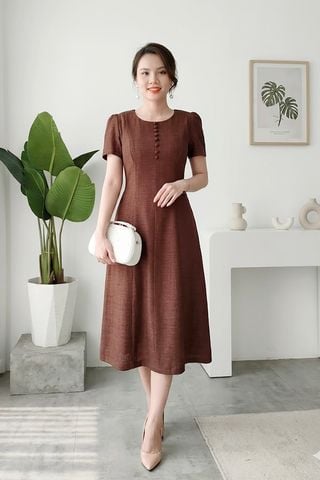  Đầm Suông 8 Mảnh Phối Cúc Tôn Da Sáng Trẻ Trung Thanh Lịch DL712 