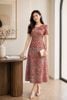 Đầm Suông A Hoa Loang Hồng Pastel Chất Lụa Xịn mềm mịn DL619