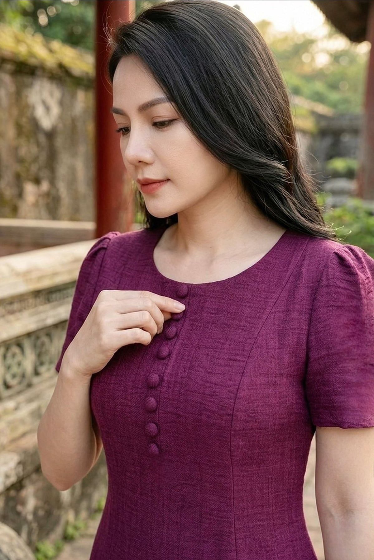 Đầm Suông 8 Mảnh Phối Cúc Trẻ Trung Thanh Lịch DL711