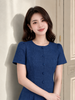 Đầm Suông A Caro Xanh Eo Kép Tôn Dáng Gọn DL581