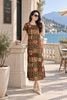 Đầm Suông Trung Niên Linen Dáng Dài Xẻ Chân Tùng Sang Trọng DL572