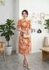 Đầm Suông A Tay Lỡ Lụa Thượng Uyển Hoa In 3D DL698