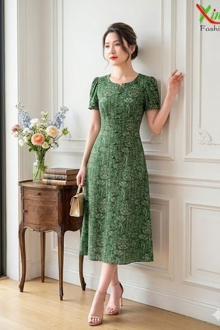  Đâm Suông A Cổ Xẻ Phối Cúc Tôn Dáng Chất Linent Cao Cấp Mền Nhẹ Cực Mát DL525 