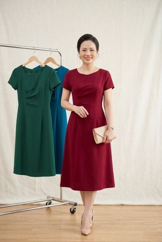  Đầm Suông A Phối Cúc Thanh Lịch Gọn Dáng - Che Khuyết Điểm Cực Tốt 