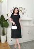 Đầm Suông Đen Phối Nút Thanh Lịch Gọn Dáng DL509