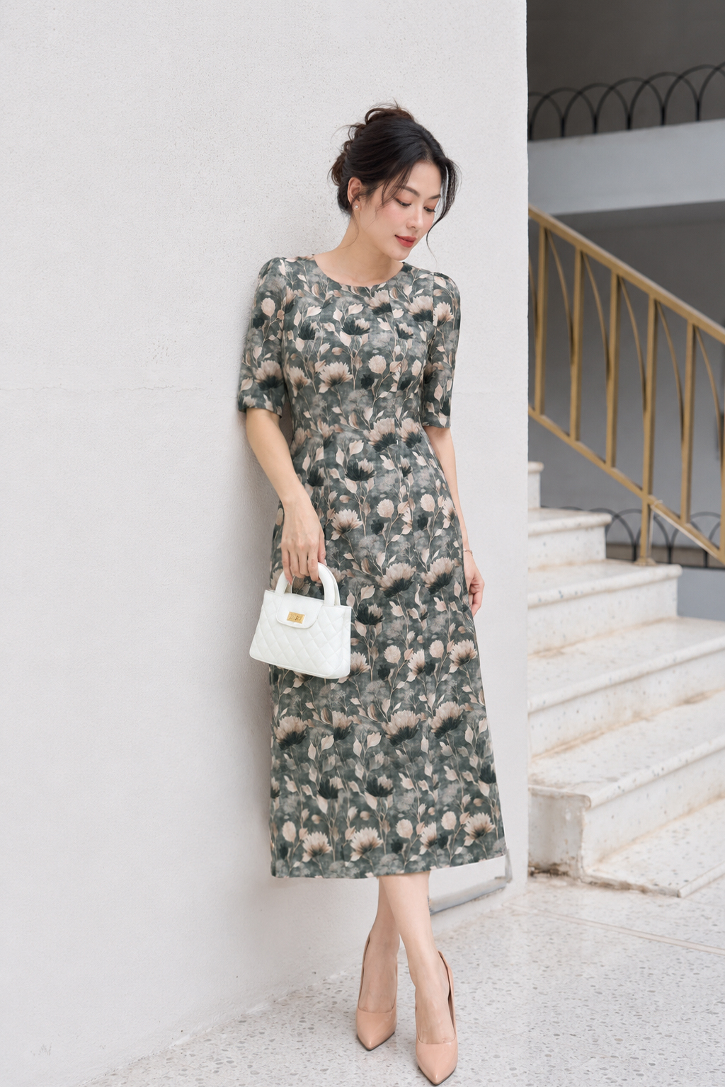 Đầm Suông Tay Lỡ Linen Xịn Xẻ Tà Sang Trong Thanh Lịch DL585