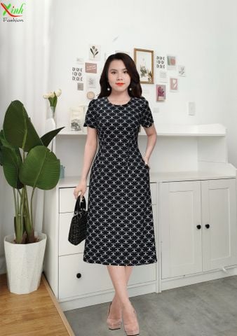  Đầm Suông Đen Umi Hàn Cao Cấp DL652 