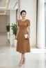 Đầm Suông A Dập Nổi Cổ Áo Chất linent đũi mềm mát DL679